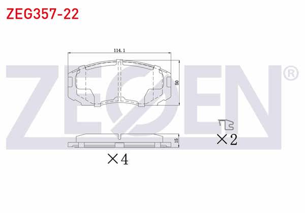 ZEGEN ZEG357-22 | Fren Balata Ön Ikazlı Daihatsu Terios 1.3 Dx 97-05 / Terios 1.3 Dvvt, 1.5 05-/ Proton Gen 2 1.6İ 04-/ Mitsubishi Lancer VI 1.6 16V 95-03 / 1.3 12V 95-03 / 1.5 16V 95-03 / Colt IV 1.3 Glı 12V 92-96 / 1.6 Glx 92-96
