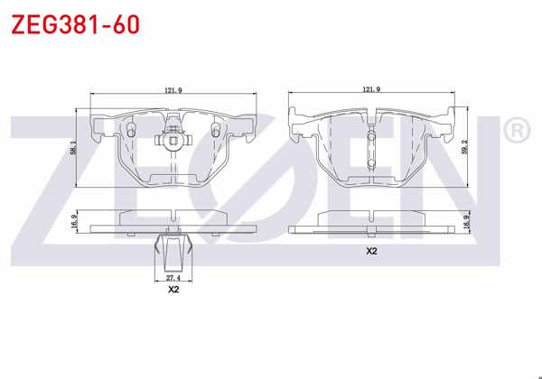 ZEGEN ZEG381-60 | Fren Balata Arka BMW 5 Serisi (E60) 525 İ 2003-2010 / (E60) 520 D 2003-2010 / (E60) 520 İ 2003-2010 / (E60) 530 D 2003-2010 / (E60) 525 D 2003-2010 / (E60) 530 İ 2003-2010