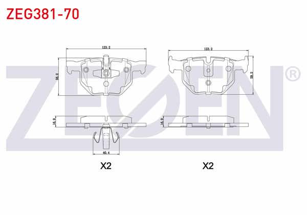 ZEGEN ZEG381-70 | Fren Balata Arka BMW 3 Serisi (E90) 318 Cl 2005-2011 / (E90) 320 İ 2005-2011 / (E90) 320 D 2005-2011 / (E90) 325 İ 2005-2011 / (E90) 330 Xi 2005-2011 / (E90) 335 D 2005-2011