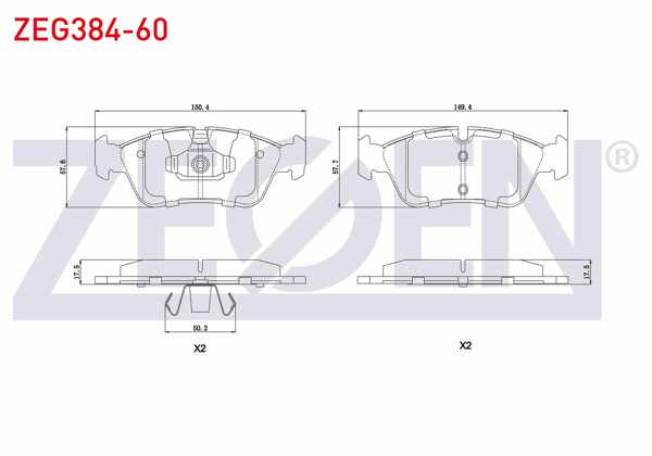 ZEGEN ZEG384-60 | Fren Balata Ön BMW 1 Serisi (E87) 120 İ 2003-2012 / 3 Serisi (E90) 318 D 2005-2011 / (E90) 316 İ 2005-2011 / (E90) 325 İ 2005-2011 / (E90) 335 D 2005-2011 / (E90) 316 Ti 2005-2011 / (E90) 318 Cl 2005-2011