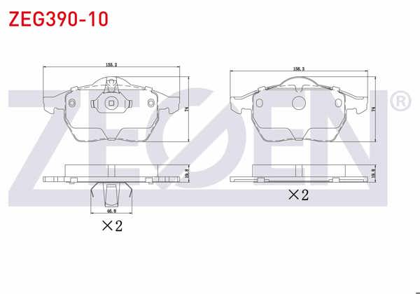 ZEGEN ZEG390-10 | Fren Balata Ön Opel Vectra B 2.0İ 1995-2003 / Vectra B 2.5 V6 1995-2003 / Calıbra A 2.0İ 1995-2003