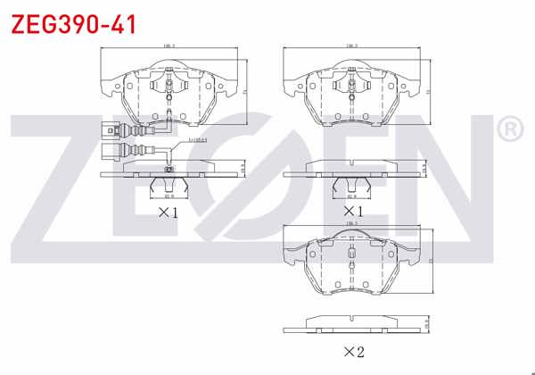 ZEGEN ZEG390-41 | Fren Balata Ön Fişli Volkswagen Golf IV 1.9 TDI 1997-2005 / 1.8 T 1997-2005 / Bora 1.8 T 1998-2005 / Audi A3 1.6 1996-2003 / A3 1.9 TDI 1996-2003 / Seat Leon 1.9 TDI 1999-2006 / 1.8 20V 1999-2006