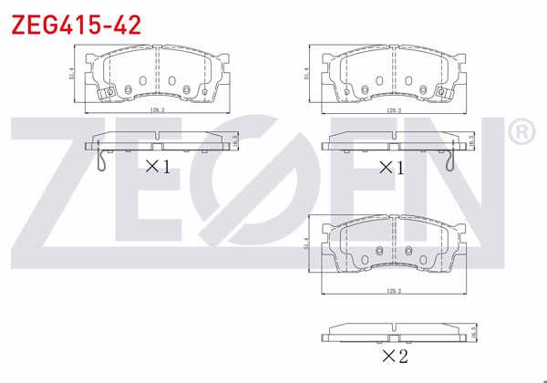 ZEGEN ZEG415-42 | Fren Balata Ön Ikazlı Kia Shuma II (Fb) 1.6İ 16V 2001-2004 / Shuma II (Fb) 1.8İ 2001-2004