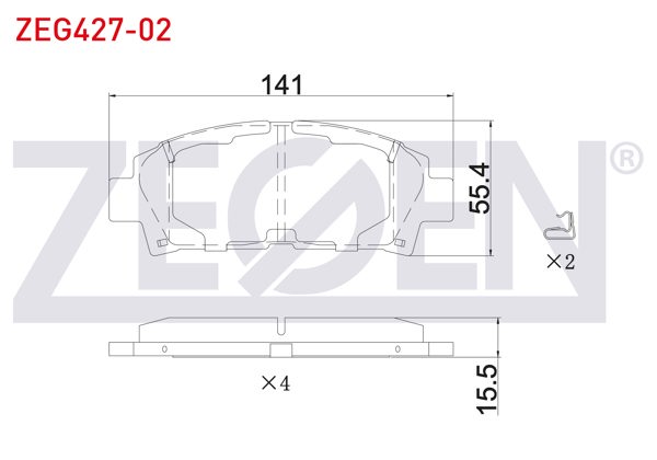 ZEGEN ZEG427-02 | Fren Balata Ön Ikazlı Toyota Avensis 1.6 Vvt-I-1.8 16V-2.0 Vvt-I-2.0 D-4D 1999-2003 / Carina E 2.0İ-2.0 D 1992-1997 / Celıca 2.0 1993-1999