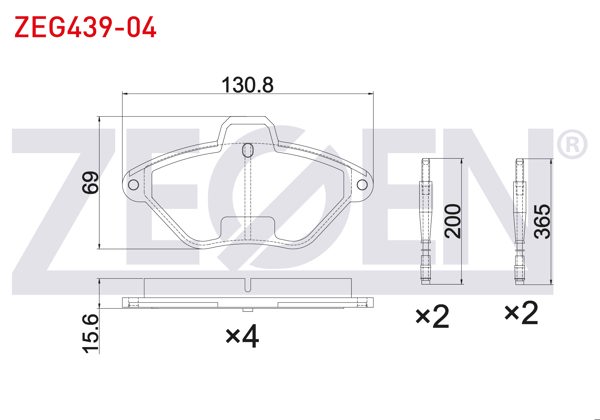 ZEGEN ZEG439-04 | Fren Balata Ön Fişli Citroen Xantia 1.8-1.9-2.0 1993-1998
