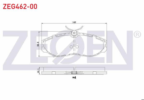 ZEGEN ZEG462-00 | Fren Balata Ön Nissan Terrano II (R20) 2.4İ 1993-2007 / Terrano II (R20) 2.7 TDI 1993-2007 / Vanette Cargo (Hc23) 2.3 D 1996-/ Vanette Cargo (Hc23) 2.0 D 1996 -
