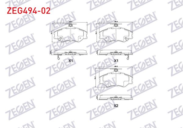 ZEGEN ZEG494-02 | Fren Balata Ön Ikazlı Hyundai H100 2.5 D 1993-2004