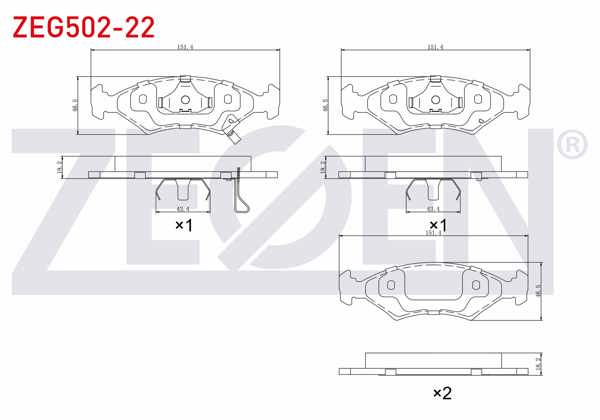 ZEGEN ZEG502-22 | Fren Balata Ön Ikazlı Kia Sephıa (Fa) 1.5İ 16V 1993-2001 / Sephıa (Fa) 1.8İ 16V 1993-2001 / Shuma I (Fb) 1.5İ 16V 1997-2001 / Sportage (K00) 2.0 TD 1994-2004