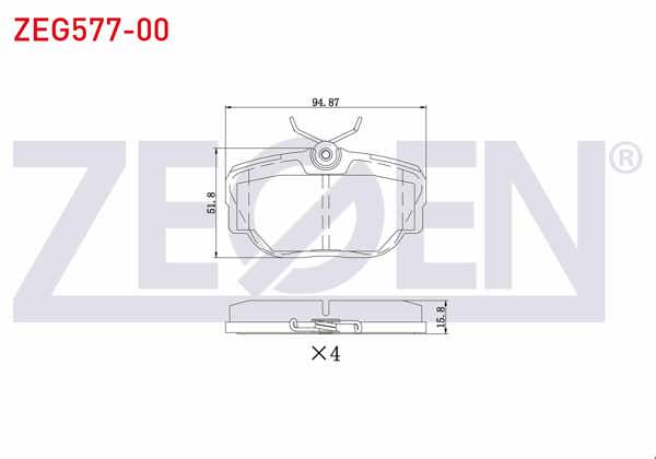 ZEGEN ZEG577-00 | Fren Balata Arka Land Rover Discovery (Lj,Lt) 2.5 TDI 1994-2004 / Discovery (Lj,Lt) 4.0 V8 1994-2004