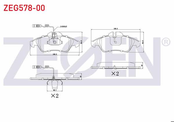ZEGEN ZEG578-00 | Fren Balata Ön Mercedes Sprinter 2T (901,902) 208 D 1995-2006 / Sprinter 2T (901,902) 210 D 1995-2006 / Volkswagen Lt 28-35 II (2Db,2De,2Dk) 2.5 TDI 1996-2006 / Lt 28-35 II (2Db,2De,2Dk) 2.8 TDI 1996-2006