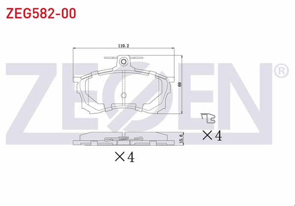 ZEGEN ZEG582-00 | Fren Balata Ön Mitsubishi Carisma (Da) 1.6 1995-2006 / Carisma (Da) 1.9 TD 1995-2006