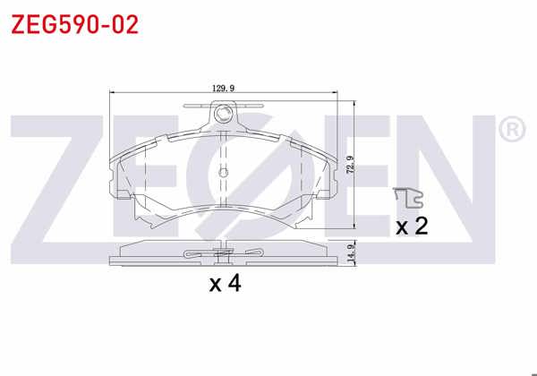ZEGEN ZEG590-02 | Fren Balata Ön Mitsubishi Carisma (Da) 1.8 GDI 1995-2006 / Carisma (Da) 1.6 1995-2006 / Colt VI (Z3_A,Z2_A) 1.3 2002-2012 / Colt VI (Z3_A,Z2_A) 1.5 Dıd 2002-2012