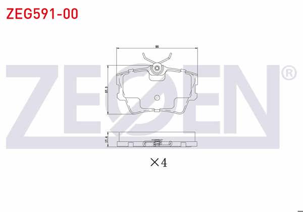 ZEGEN ZEG591-00 | Fren Balata Arka Volkswagen Transporter IV (70Xb,70Xc,7Db,7Dw) 1.9 D 1990-2003 / Transporter IV (70Xb,70Xc,7Db,7Dw) 2.5 D 1990-2003