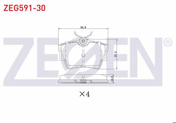 ZEGEN ZEG591-30 | Fren Balata Arka Renault Traffic II 1.9 DCI-2.0 DCI 2001-2014 / Traffic III 1.6 DCI 2014-/ Opel Vivaro (J7) 1.9 Dı-2.0 CDTI-2.5 Dtı 2002-2014 / Vivaro (X83) 2.0 CDTI 2015 -