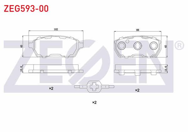 ZEGEN ZEG593-00 | Fren Balata Ön Suzuki Super Carry (Ed) 1.3İ 1985-1999