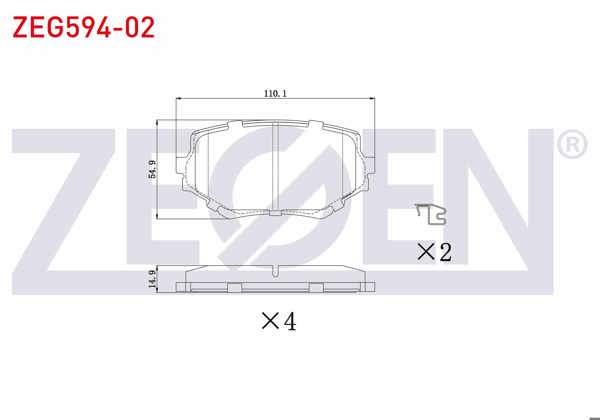 ZEGEN ZEG594-02 | Fren Balata Ön Suzuki Vitara (Et,Ta) 1.6İ 16V 1988-1999 / Vitara (Et,Ta) 2.0 TD 1988-1999 / Vitara (Et,Ta) 2.0 HDI 1988-1999 / Vitara (Et,Ta) 2.5İ 1988-1999