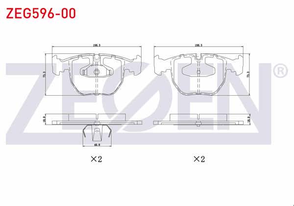 ZEGEN ZEG596-00 | Fren Balata Ön BMW X5 (E53) 3.0 D 2000-2007 / (E53) 3.5 Xd 2000-2007 / X5 (E53) 4.4 2000-2007 / (E53) 4.6 İs 2000-2007 / 5 Serisi (E39) 525 İ 1995-2003 / (E39) 530 D 1995-2003 / (E39) 518 İ 1995-2003