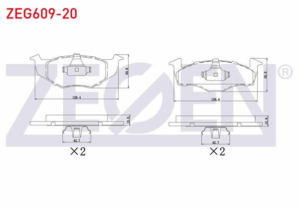 ZEGEN ZEG609-20 | Fren Balata Ön VW Polo 1.4 1994-1999 / 1.4 TDI 1994-1999 / Golf III 1.4İ 1991-1999 / Golf III 1.6İ 1991-1999 / Polo 1.4 1999-2001 / Polo 1.4 TDI 1999-2001 / Polo Classic 1.4 1995-2001