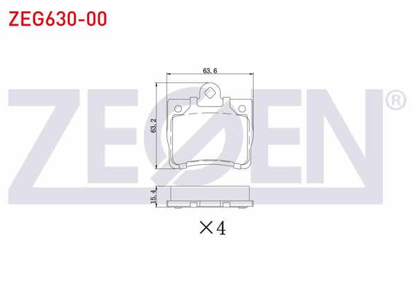 ZEGEN ZEG630-00 | Fren Balata Arka C Serisi (W202) C 200 1993-2000 / (W202) C 180 1993-2000 / (W202) C 200 CDI 1993-2000 / (W202) C 220 1993-2000 / (W202) C 200 D 1993-2000 / (W202) C 240 1993-2000 / (W202) C 240 1993-2000