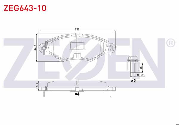 ZEGEN ZEG643-10 | Fren Balata Ön Peugeot 206 (2A / C) 1.4 HDI 1998-2006 / 206 (2A / C) 1.6 HDI 1998-2006 / 306 (7B,N3,N5) 1.4İ 1993-2002