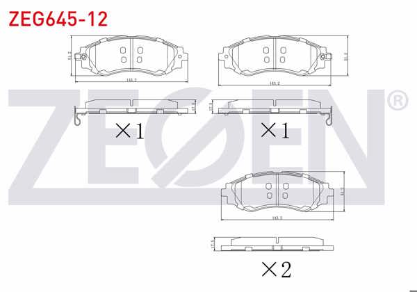 ZEGEN ZEG645-12 | Fren Balata Ön Ikazlı Chevrolet Rezzo (U100) 1.6İ 2000-2008 / Chevrolet Rezzo (U100) 2.0İ 2000-2008 / Daewoo Leganza (Klav) 2.0İ 1997-2002