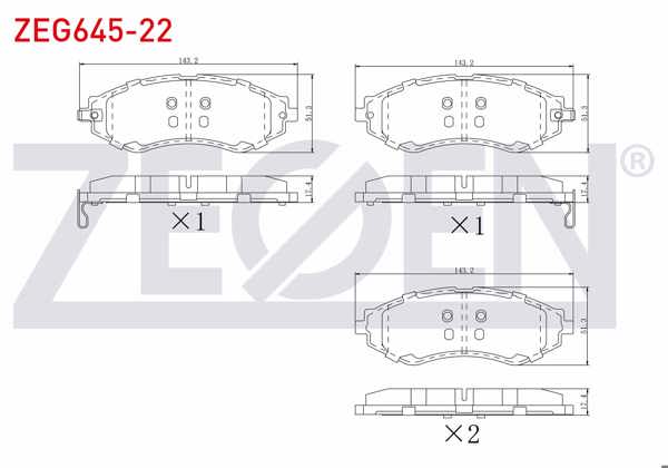 ZEGEN ZEG645-22 | Fren Balata Ön Ikazlı Chevrolet Lacetti (J200) 1.4İ 16V 2006-2012 / Lacetti (J200) 1.6İ 2006-2012 / Daewoo Nubira (Klan) 1.6İ 2003-2005