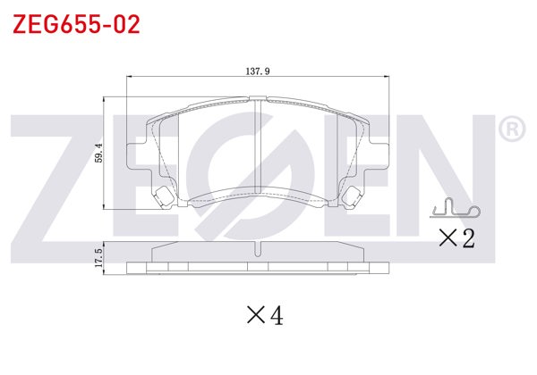 ZEGEN ZEG655-02 | Fren Balata Ön Subaru Forester (Sf) 1995-2002 / Impreza 1992-2000 / Impreza 2000-2007 / Legacy II (Bd,Bg) 1994-1999 / Outback (Be, Bh) 1998-2003