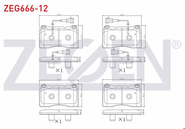 ZEGEN ZEG666-12 | Fren Balata Ön Fişli Alfa Romeo Giulietta (940) 1.4 Tb-1.6 JTD 2010 -