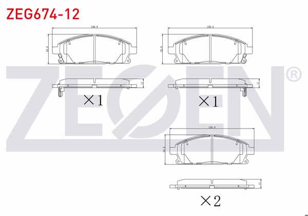ZEGEN ZEG674-12 | Fren Balata Ön Ikazlı Nissan X-Traıl (T30) 2.0İ 2001-2007 / X-Traıl (T30) 2.5İ 2001-2007 / X-Traıl (T30) 2.2 Dı 2001-2007 / Pathfinder (R50) 2.7 TD 1995-2005 / Pathfinder (R50) 3.3İ V6 1995-2005