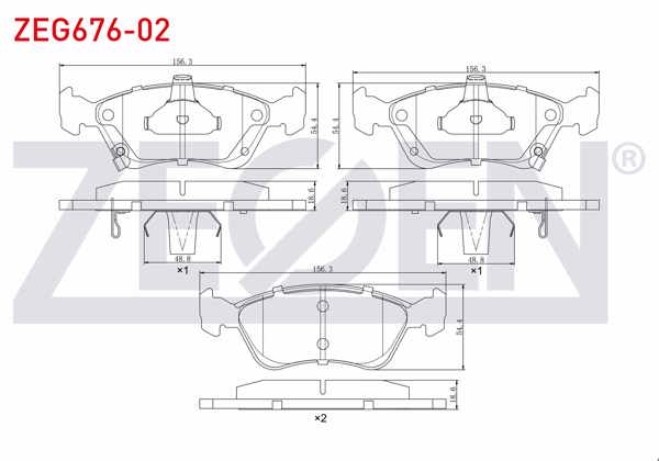 ZEGEN ZEG676-02 | Fren Balata Ön Ikazlı Toyota Avensis (T22) 1.6İ 1997-2003 / Avensis (T22) 2.0İ 1997-2003 / Avensis (T22) 2.0 D-4D 1997-2003