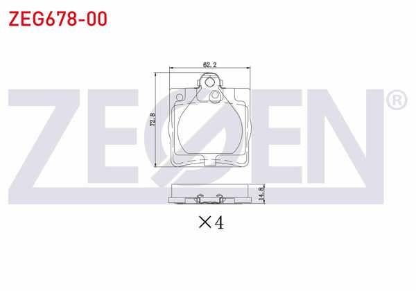 ZEGEN ZEG678-00 | Fren Balata Arka E Serisi (W210) E 200 1995-2002 / (W210) E 270 CDI 1995-2002 / (W210) E 280 1995-2002 / (W210) E 220 CDI 1995-2002 / C Serisi (W203) C 180 2000-2006 / (W203) C 200 2000-2006 /