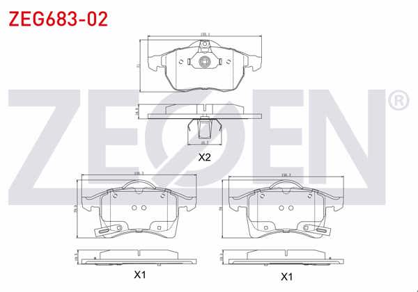 ZEGEN ZEG683-02 | Fren Balata Ön Ikazlı Opel Zafira A 1.6 16V 1999-2005 / Zafira A 1.8 16V 1999-2005 / Astra G 1.6 16V 1998-2005 / Astra G 2.0 16V 1998-2005 / Astra G 2.0 Dtı 1998-2005 / Astra F 2.0 1991-1998