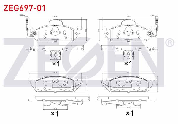 ZEGEN ZEG697-01 | Fren Balata Ön Fişli Mercedes M Class (W163) Ml 270 CDI 1998-2005 / M Serisi (W163) Ml 320 1998-2005