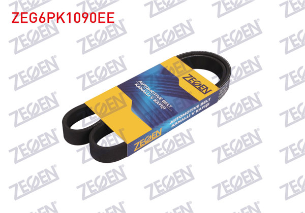 ZEGEN ZEG6PK1090EE | Kanallı V Kayışı 6Pk1090 (Elastık) P206 1.6 HDI 2005-/ P207 1.4, 1.6 HDI 2006-/ P307 / C4 1.6 HDI 2004-/ C2 1.4 HDI 2003-/ C3 1.4, 1.6 2002 -