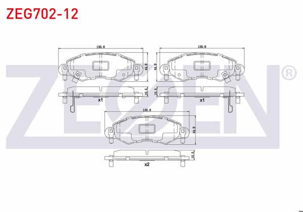 ZEGEN ZEG702-12 | Fren Balata Ön Ikazlı Opel Agila A (H00) 1.0 12V 2000-2007 / Agila A (H00) 1.2İ 16V 2000-2007