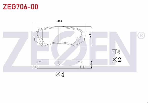 ZEGEN ZEG706-00 | Fren Balata Arka Toyota Land Cruiser 100 (Uzj100) 4.2 TD 1998-2007 / Land Cruiser 100 (Uzj100) 4.7 1998-2007
