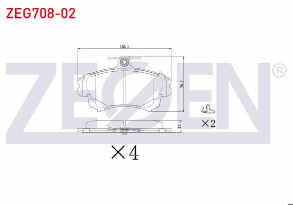 ZEGEN ZEG708-02 | Fren Balata Ön Volvo S40 I 1.6İ 16V 1995-2003 / 1.8İ 16V 1995-2003 / 1.9 TD 1995-2003 / Mitsubishi Carisma 1.9 Dıd 1995-2006 / Colt VI 1.3 15 Jant 2002-2012 / Colt VI 1.5 15 Jant 2002-2012