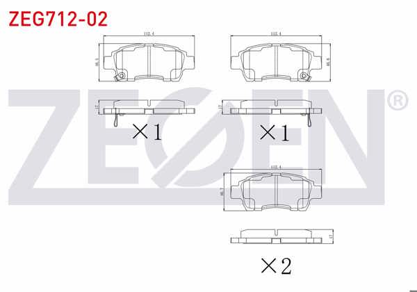 ZEGEN ZEG712-02 | Fren Balata Ön Ikazlı Toyota Yaris (_Cp10) 1.0İ 1999-2005 / Yaris (_Cp10) 1.3İ 1999-2005