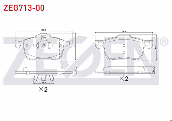 ZEGEN ZEG713-00 | Fren Balata Ön Volvo C70 I 2.0 1998-2005 / S60 I 2.0 T5 2000-2010 / S80 I 3.0 T6 1998-2006 / V70 I 2.0 T 1997-2000 / V70 II 2.0 T 2000-2007 / S 80 I 2.0 T 1998-2006 / S60 I 2.0 T 2000-2010