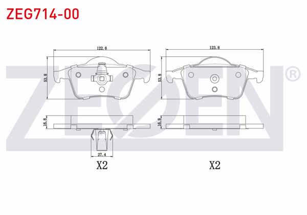 ZEGEN ZEG714-00 | Fren Balata Arka Volvo C70 I 2.0 1998-2005 / S60 I 2.0 T5 2000-2010 / S80 I 3.0 T6 1998-2006 / V70 I 2.0 T 1997-2000 / V70 II 2.0 T 2000-2007 / S 80 I 2.0 T 1998-2006 / S60 I 2.0 T 2000-2010