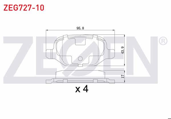ZEGEN ZEG727-10 | Fren Balata Arka Fiat Linea 1.6 Mjt 2007-/ Linea 1.4 T-Jet 2007-/ Alfa Romeo 147 (937) 1.6 2001-2010 / 147 (937) 1.9 JTD 2001-2010