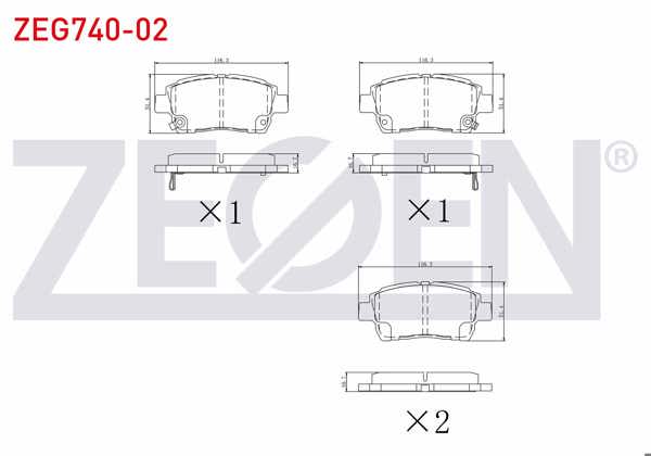 ZEGEN ZEG740-02 | Fren Balata Ön Ikazlı Toyota Yaris (_Cp10) 1.3İ 1999-2005 / Yaris (_Cp10) 1.0İ 1999-2005 / Celıca (Zzt23_) 1.8 16V Vvt-I 1999-2005 / Geely Echo 1.3 2005-/ Famılıa 1.5 2008-2011 / Fc Sedan 1.5 2009-2013