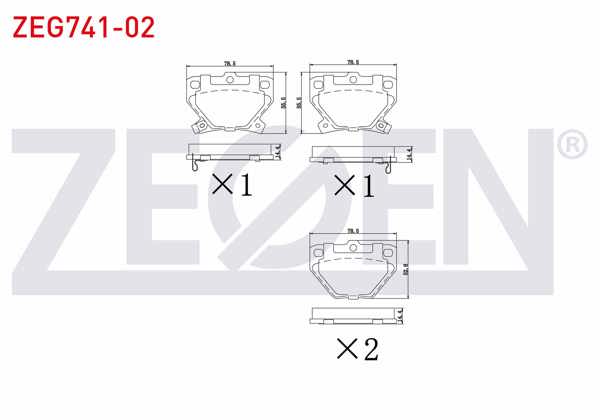 ZEGEN ZEG741-02 | Fren Balata Arka Ikazlı Toyota Yaris (_Cp10) 1.0İ 1999-2005 / Yaris (_Cp10) 1.3İ 1999-2005 / Yaris (_Cp10) 1.5 Vvt-I 1999-2005 / Yaris (_Cp10) 1.4 D-4D 1999-2005