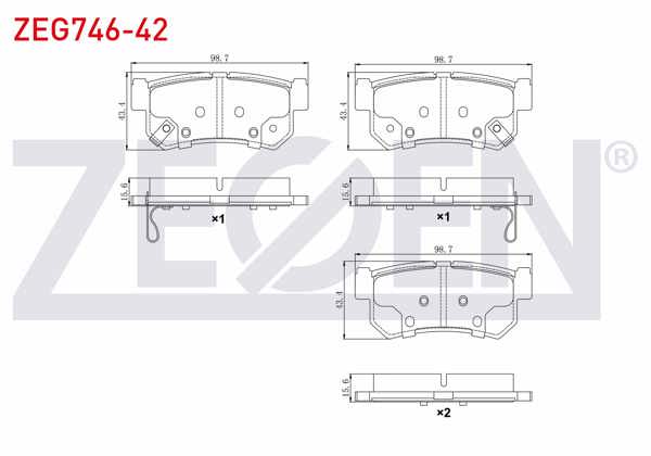 ZEGEN ZEG746-42 | Fren Balata Arka Ssangyong Musso (Fj) 2.2 TD 1993-2004