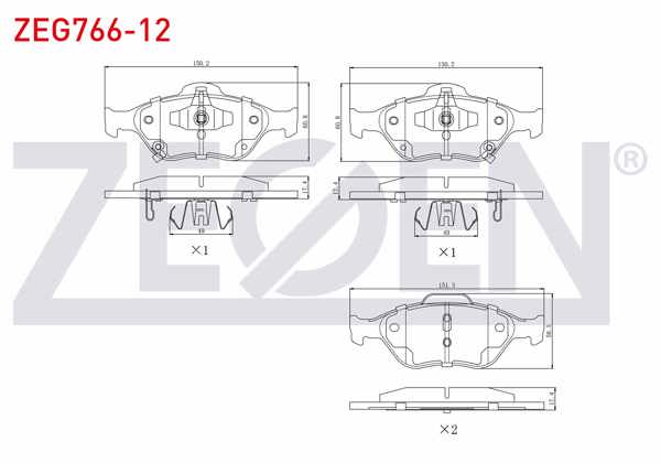 ZEGEN ZEG766-12 | Fren Balata Ön Toyota Yaris (P9) 1.0 Vvt-I 2006-2010 / Yaris (P9) 1.3 Vvt-I 2006-2010 / Yaris (P9) 1.4 D-4D 2006-2010
