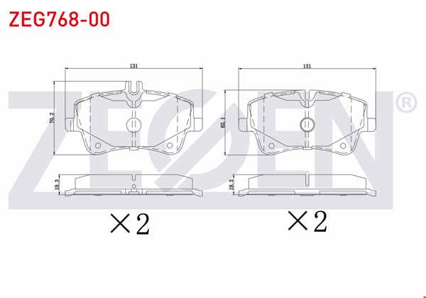 ZEGEN ZEG768-00 | Fren Balata Ön Mercedes C Serisi (W203) C 200 CDI 2000-2006 / (W203) C 180 2000-2006 / (W203) C 200 2000-2006 / (W203) C 270 CDI 2000-2006 / (W203) C 220 CDI 2000-2006 / Slk (R171) 200 2004-2011 /