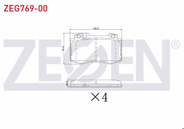 ZEGEN ZEG769-00 | Fren Balata Ön Mercedes C Serisi (W203) C 230 2000-2006 / (W203) C 270 CDI 2000-2006 / (W203) C 200 CDI 2000-2006 / (W203) C 220 CDI 2000-2006 / CLK (C209) 200 2002-2009 / (C209) 230 2002-2009