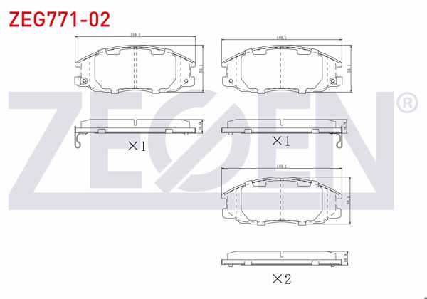 ZEGEN ZEG771-02 | Fren Balata Ön Ikazlı Hyundai Starex 2.4İ 1997-2007 / Starex 2.5 CRDI 1997-2007 / Santa Fe (Sm) 2.0 CRDI 2001-2006 / Trajet 2.0 CRDI 2001-2006 / Ssangyong Actyon I 2.0 Xdı 4Wd 2005-2012