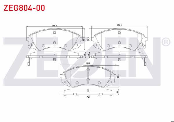 ZEGEN ZEG804-00 | Fren Balata Ön Ikazlı Hyundai H1 Starex 2.5 CRDI 170 Hp 2008-/ Kia Carnıval III 2.9 CRDI 2006 -