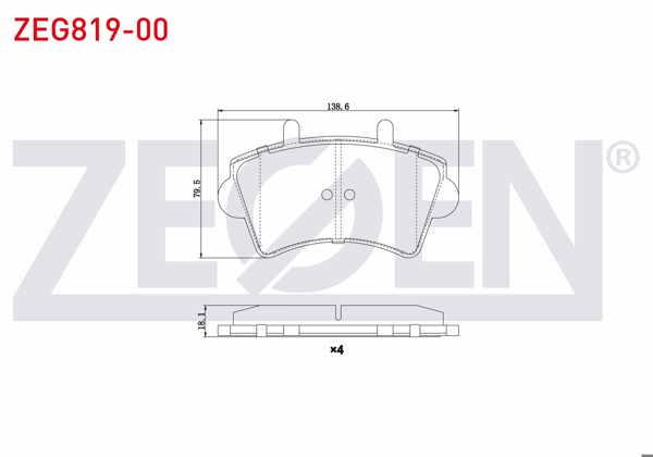 ZEGEN ZEG819-00 | Fren Balata Ön Renault Master II (Fd) 2.5 DCI 1998-2010 / Master II (Fd) 1.9 DCI 1998-2010 / Master II (Fd) 1.9 Dtı 1998-2010 / Opel Movano A 1.9 Dtı 2001-2010 / Movano A 2.5 Dtı 2001-2010